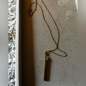 Stella& Dot Pendant Necklace - Minimal Long Vertical Charm